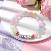 Candy Color Acrylic Heart Beaded Stretch Bracelets for Women BJEW-JB10156-2