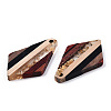 Transparent Resin & Walnut Wood Pendants RESI-TAC0017-06-B01-2