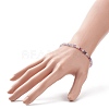 Natural Gemstone Cube Beaded Stretch Bracelet for Women BJEW-JB08976-4