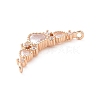 Brass Pave Clear Cubic Zirconia Connector Charms ZIRC-K088-19KCG-3