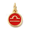 Real 18K Gold Plated Brass Enamel Charms KK-L216-001G-K03-1