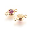 304 Stainless Steel Rhinestone Links X-STAS-P237-17G-M-3