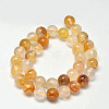 Natural Yellow Hematoid Quartz Round Beads Strands X-G-F266-09-8mm-2