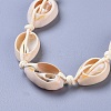 Adjustable Cowrie Shell Beaded Necklace and Bracelets Jewelry Sets SJEW-JS01019-02-8