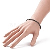 Natural Silver Sheen Obsidian Cube Beaded Stretch Bracelet for Women BJEW-JB08976-03-3