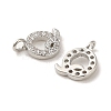 Initial Letter Brass Micro Pave Cubic Zirconia Pendants ZIRC-F008-Q-2