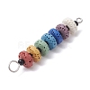 Chakra Natural Lava Rock Dyed Beaded Connector Charms PALLOY-JF02546-04-3