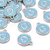 Platinum Plated Alloy Enamel Charms X-ENAM-S118-04G-P-4