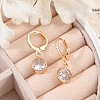 Brass Micro Pave Clear Cubic Zirconia Leverback Earrings EJEW-K300-05G-3