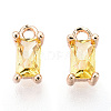 Brass Cubic Zirconia Charms KK-S350-367I-1