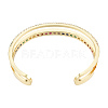 Colorful Cubic Zirconia Double Line Open Cuff Bangle BJEW-N014-011-3
