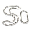304 Stainless Steel Cuban Link Chain Bracelets & Necklaces Jewelry Sets SJEW-B019-03C-P-1