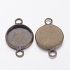 Brass Cabochon Connector Settings KK-E058-AB-NF-2