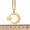 201 Stainless Steel Crescent Moon Star Pendant Twisted Chain Necklaces NJEW-S387-07G-5