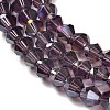 Transparent Electroplate Glass Beads Strands EGLA-A039-T6mm-B04-3