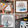 9Pcs 9 Styles PET Hollow Out Drawing Painting Stencils DIY-WH0394-0029-4