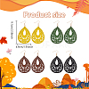 ANATTASOUL 4 Pairs 4Colors Wood Dangle Earrings for Women EJEW-AN0003-93-2