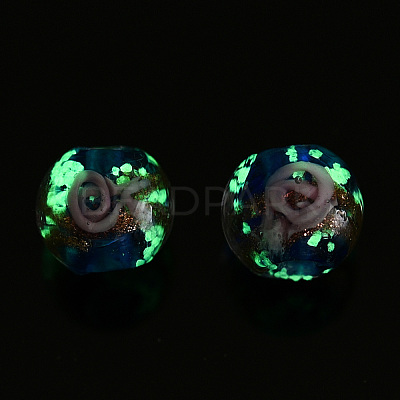 Luminous Handmade Gold Sand Lampwork Beads LAMP-T021-03C-1
