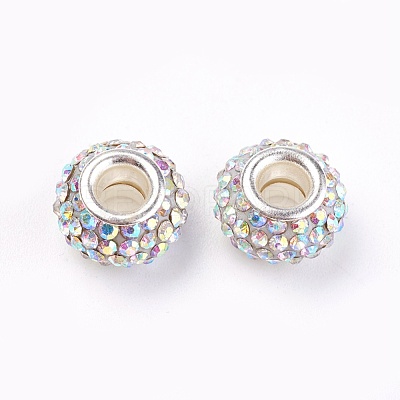 Grade A Rhinestone European Beads CPDL-H001-12x9mm-10-1
