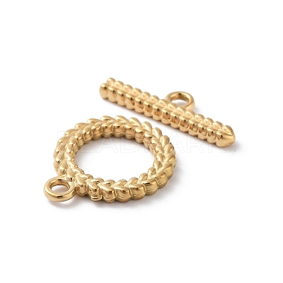 Ion Plating(IP) 304 Stainless Steel Ring Toggle Clasps STAS-A092-09A-G-1