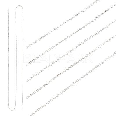 925 Sterling Silver Flat Cable Chains STER-PH0002-12-1