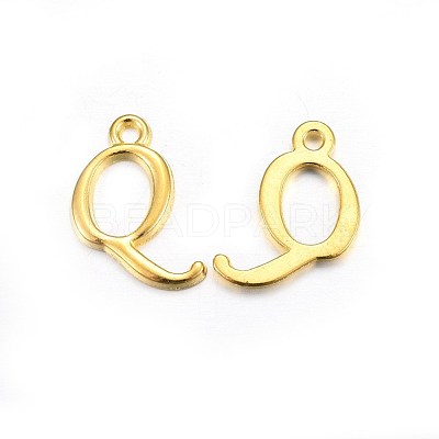 Golden Plated Alloy Letter Pendants PALLOY-J718-01G-Q-1