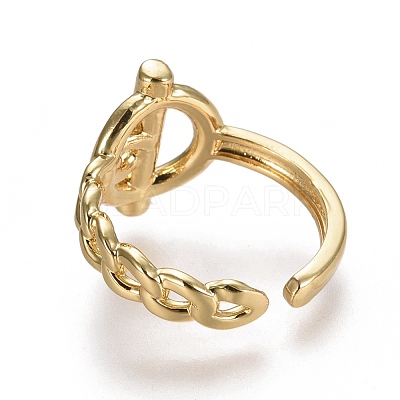 Brass Cuff Rings RJEW-F105-05G-1