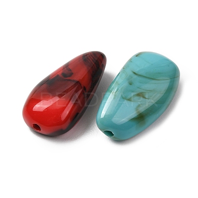 Two Tone Opaque Acrylic Imitation Gemstone Beads AC-CBABC78-04-1