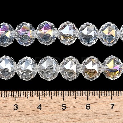Transparent Electroplate Glass Beads Strands EGLA-N002-34C-B01-1
