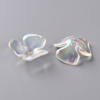 3-Petal Transparent Acrylic Bead Caps TACR-S156-016-1