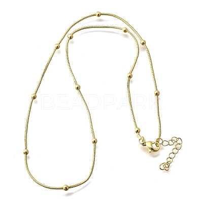 3MM Brass Round Ball Snake Chain Necklaces NJEW-M108-03G-1