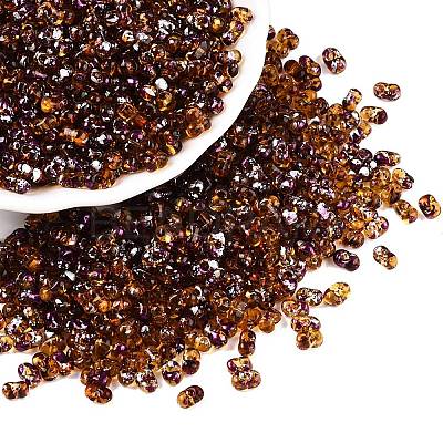 Picasso Spray Painted Glass Seed Beads SEED-T006-04-5-1