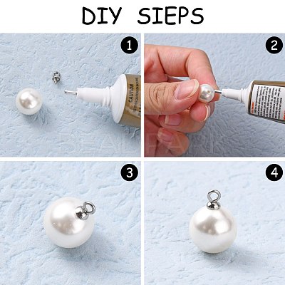 304 Stainless Steel Cup Pearl Peg Bails Pin Pendants STAS-L143-01-1
