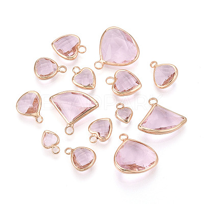 Brass Glass Pendants GLAA-T027-05-1