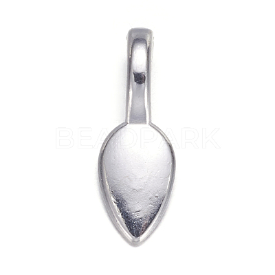 Tibetan Style Alloy Glue-on Flat Pad Bails TIBEP-AB3348Y-S-NF-1