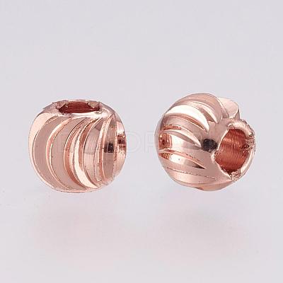 Brass Spacer Beads KK-G312-01RG-5mm-RG-1
