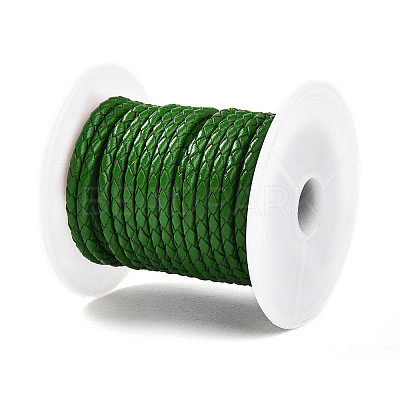 Braided Cowhide Leather Cord NWIR-N005-01K-4mm-1