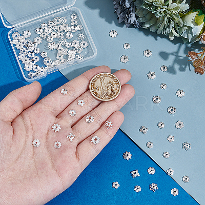 100Pcs 10 Styles Brass Bead Caps KK-PH0012-35S-1