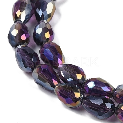 Transparent Electroplate Glass Beads Strands EGLA-N013-T6mm-B06-1