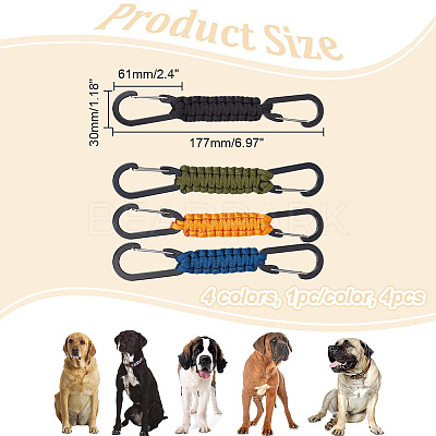 4Pcs 4 Colors Polyester Cord Braided Dog Harness Collar Leash Connector AJEW-GO0001-38-1