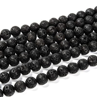 Natural Lava Rock Round Bead Strands X-G-M169-10mm-03-1