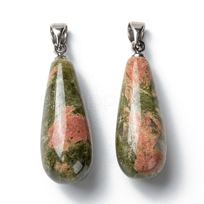 Natural Unakite Pendants G-F707-02-1