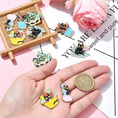 10Pcs 5 Styles Alloy Enamel Pandants FIND-YW0005-71-1