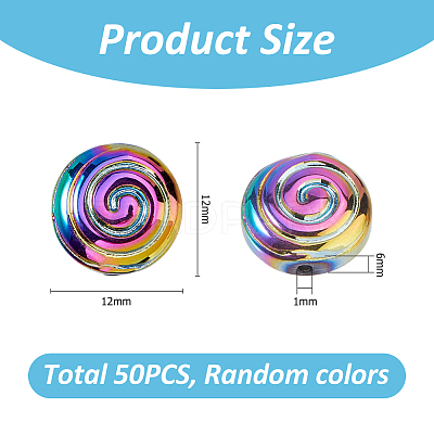 50Pcs Eletroplate Glass Beads GLAA-HS0001-09D-1