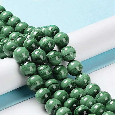 Natural Malachite Beads Strands G-F571-27AB1-7mm-1