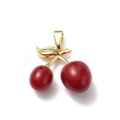 Brass Resin Pendants KK-D383-01G-01-1