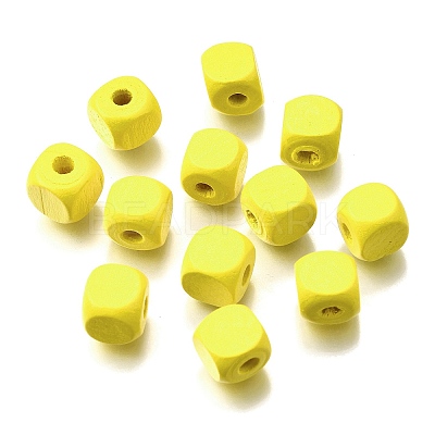 Spray Painted Wooden Beads WOOD-P021-01C-27-1