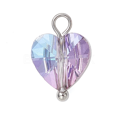 Transparent Glass Charms PALLOY-JF04198-02-1