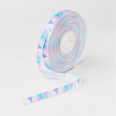 Triangle Pattern Polyester Grosgrain Ribbon SRIB-O003-02-1