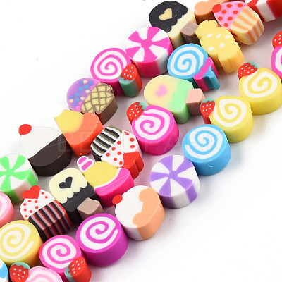 Handmade Polymer Clay Beads Strands CLAY-N010-088A-1
